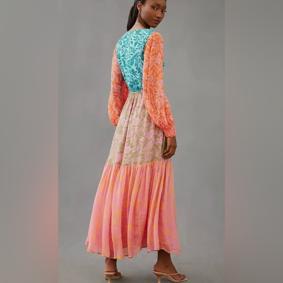 NWOT🔥 FARM RIO
CUT OUT MAXI DRESS
ANTHROPOLOGIE FLORA/ BOHO COLOR-BLOCK - Picture 3 of 5